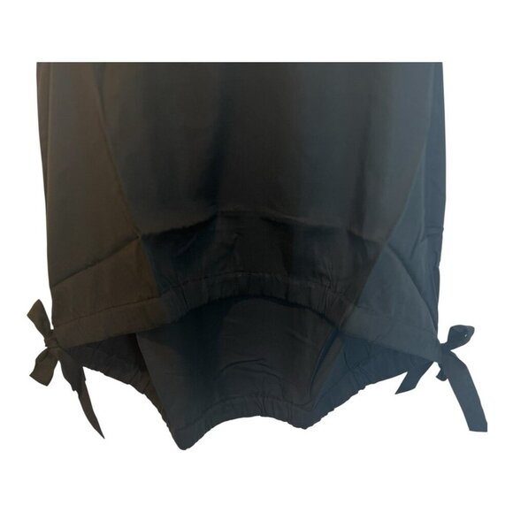 Terea By Andrea Pitter Vneck Sleeveless Black Blouse Small Hi Low Hem Bow Detail - Picture 4 of 7